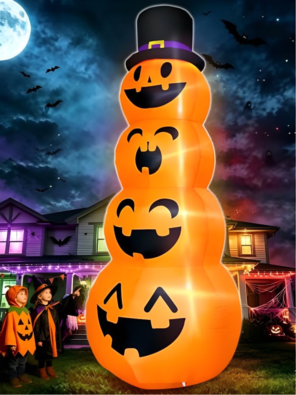 12FT Giant Witch Pumpkin Halloween Inflatables Decorations Outdoor